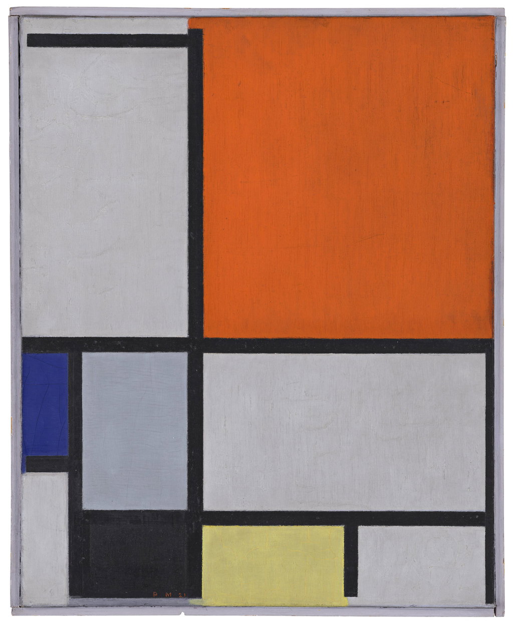 Composition with Large Red Plane, Blue, Gray, Black and Yellow by Piet Mondrian estimated at $35m (low) to $55m (high). Image courtesy of Christie's