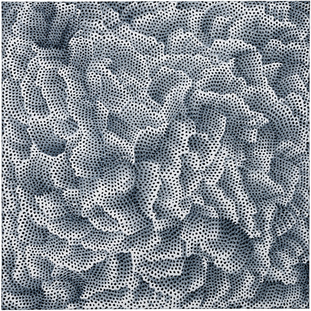 INFINITY-NETS (MAE) by Yayoi Kusama estimated at $1.07m (low) to $1.61m (high). Image courtesy of Phillips