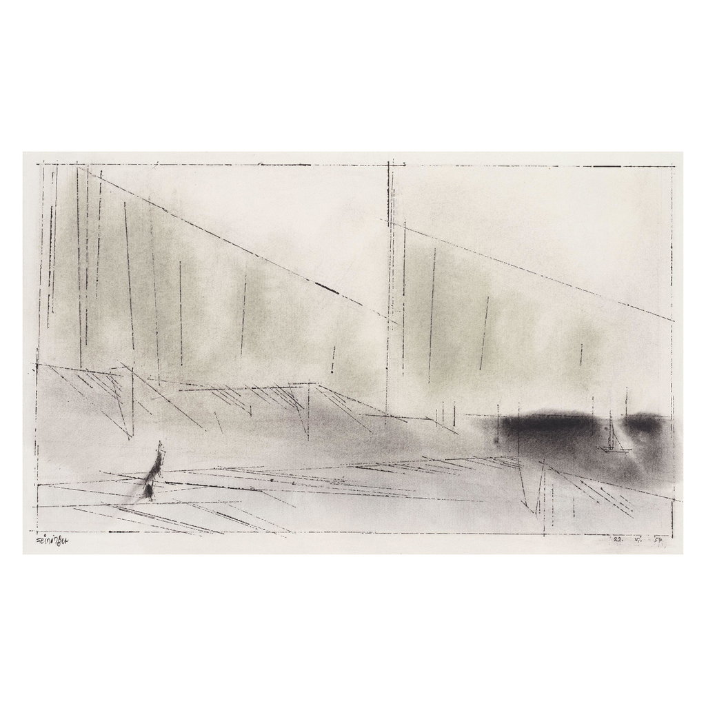 Dunes by Lyonel Feininger sold for $18,900. Image courtesy of Bonhams