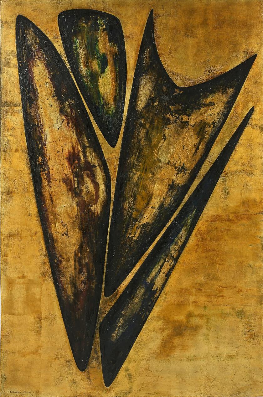 N°8-1955 4 shapes (1954). Sold for $353,300 in 2023. Image courtesy of Artcurial
