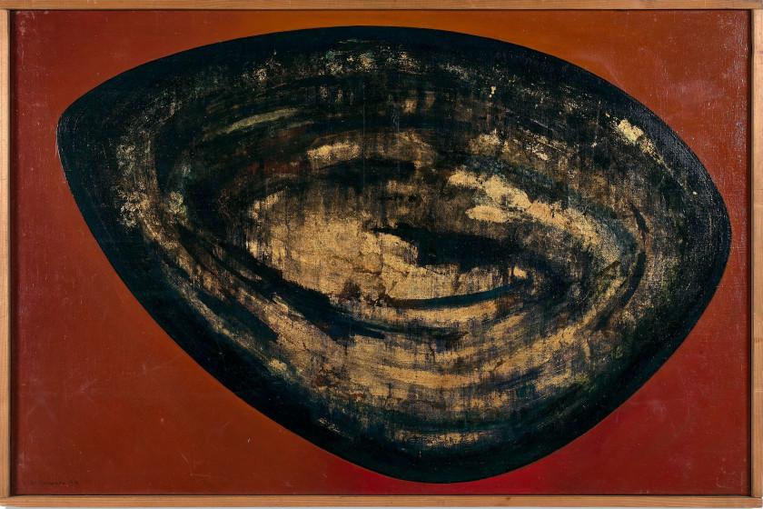 N°9-1954, LITTLE RED UNIVERSE (1954). Sold for $190,400 in 2022. Image courtesy of Artcurial