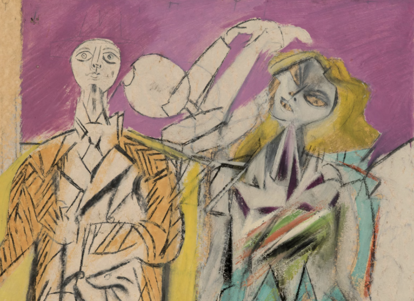 Willem de Kooning, Untitled [man and woman] (about 1947–48). Private collection. © 2026 The Willem de Kooning Foundation / Artists Rights Society (ARS), New York. Photo courtesy of TAJAN