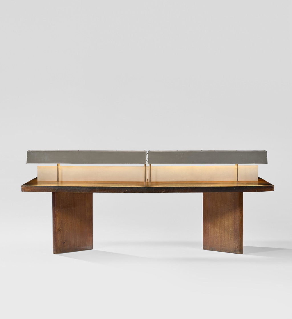 Illuminated Library Table, Model No. PJ-TAT-10-B, designed for the Legislative Assembly and the Punjab University Library, Chandigarh, India. Image courtesy of Christie's