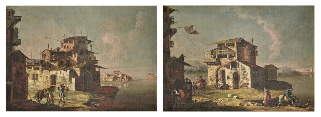Caprices of the Venetian Lagoon by Giovanni Antonio Guardi & Michele Marieschi sold for $51,300. Image courtesy of Christie's