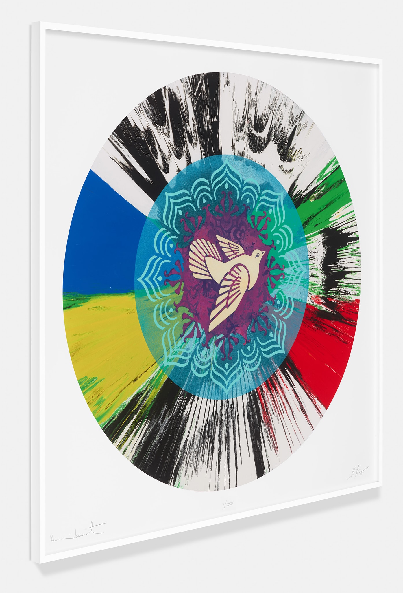 Beautiful Optimistic Peace and Love Dove Spin Painting | HENI Editions