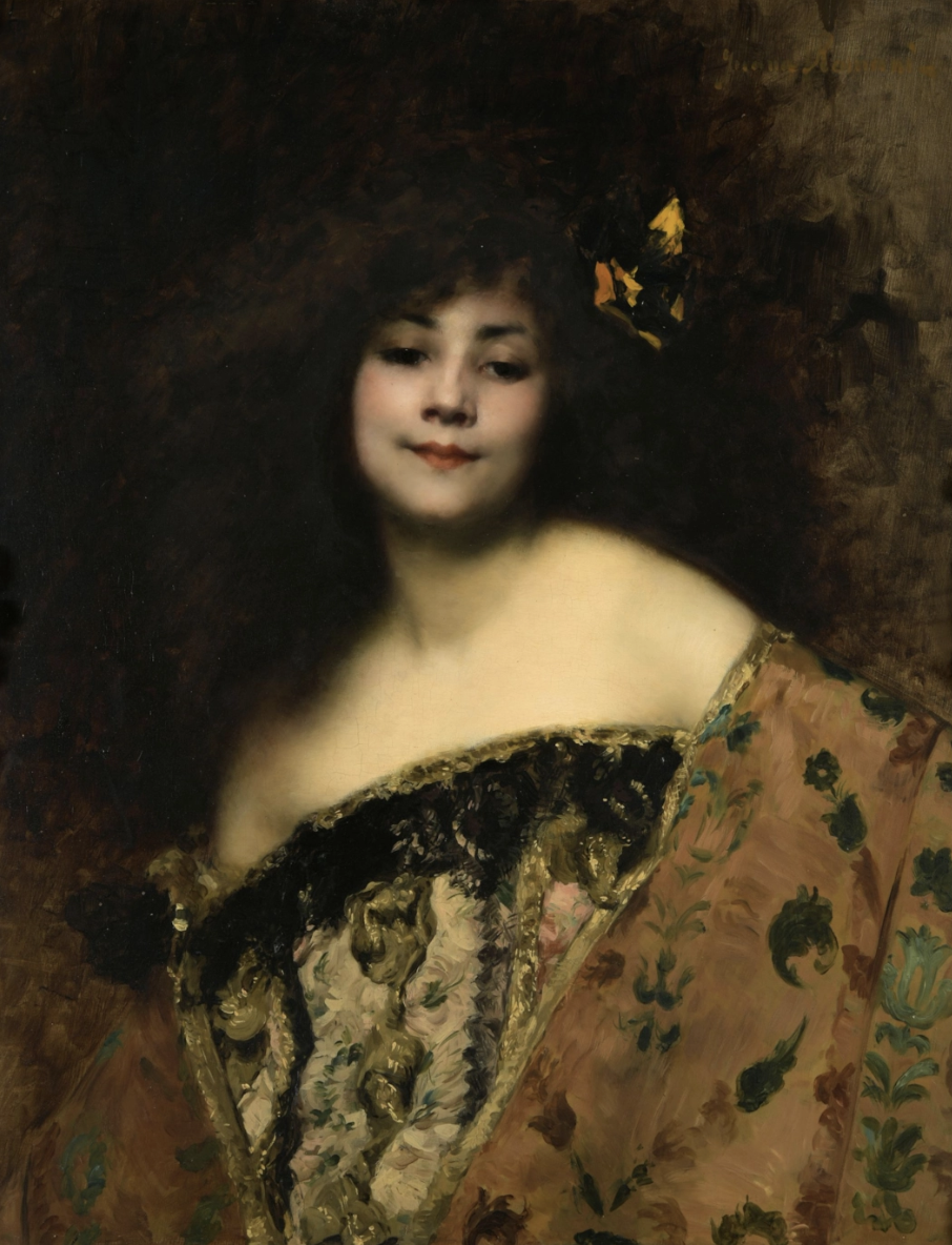 Elegant woman with a ribbon in her hair (Undated). Sold for $74,700 in 2024. Image courtesy of Hotel des Ventes de Monte-Carlo