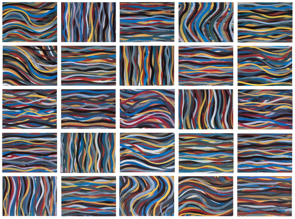 Brushstrokes: Horizontal and Vertical by Sol Lewitt sold for $24,300. Image courtesy of Phillips