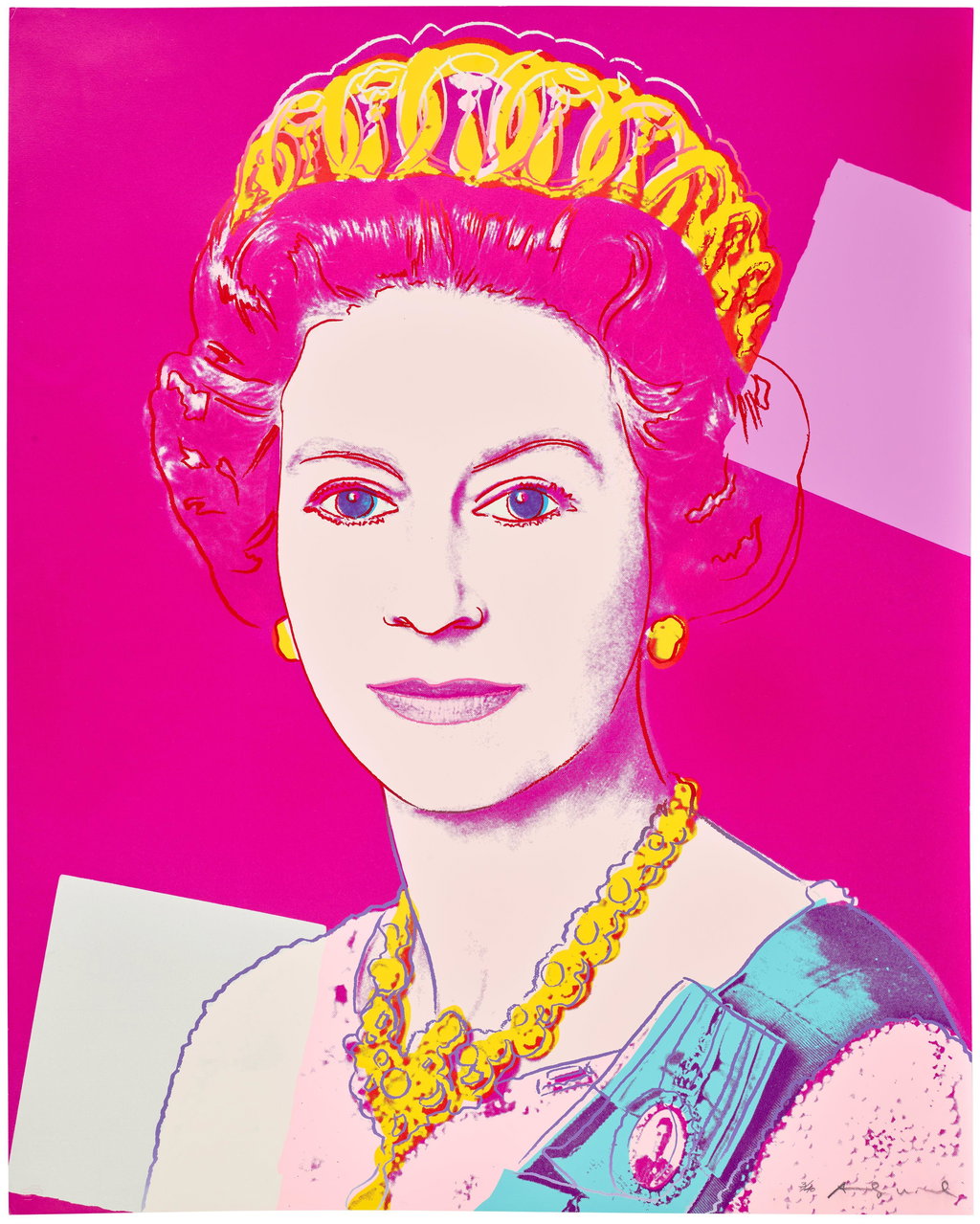 Queen Elizabeth II of the United Kingdom, from Reigning Queens by Andy Warhol sold for $312,300.
Image courtesy of Phillips