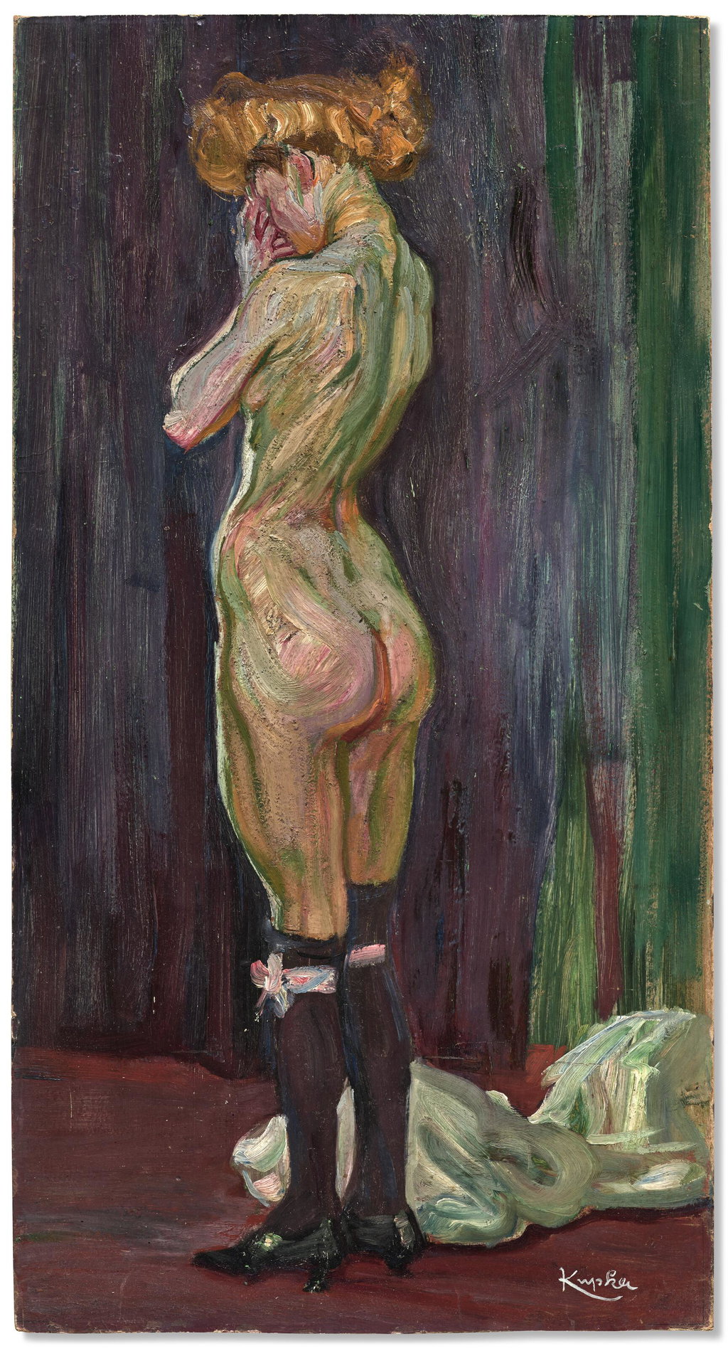 Nude in Black Stockings by Frank Kupka sold for $2.01m (348% above estimate). Image courtesy of Christie's