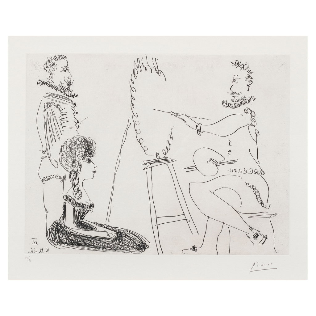 Le Portraitiste by Pablo Picasso sold for $11,800 (343% above estimate). Image courtesy of Bonhams