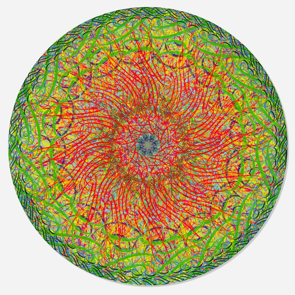 Black Hole Tondo by Ryan McGinness sold for $44,800. Image courtesy of Rago Arts & Auction Center