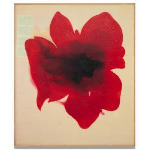 Red Flowers ⅤIII by Jose Maria Sicilia sold for $34,600 (957% above estimate). Image courtesy of SBI Art Auction Co.