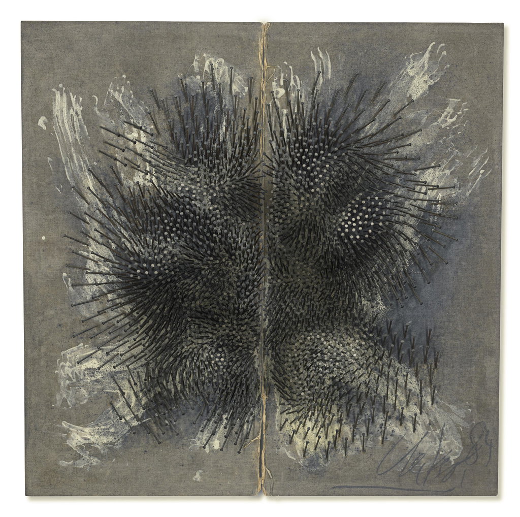Cut Soul by Gunther Uecker estimated at $669,200 (low) to $936,900 (high). Image courtesy of Christie's