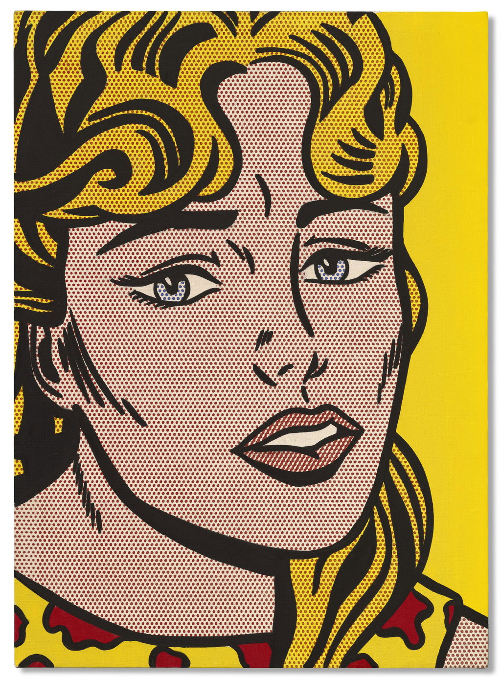 Anxious Girl by Roy Lichtenstein sold for $46.06m. Image courtesy of Christie's