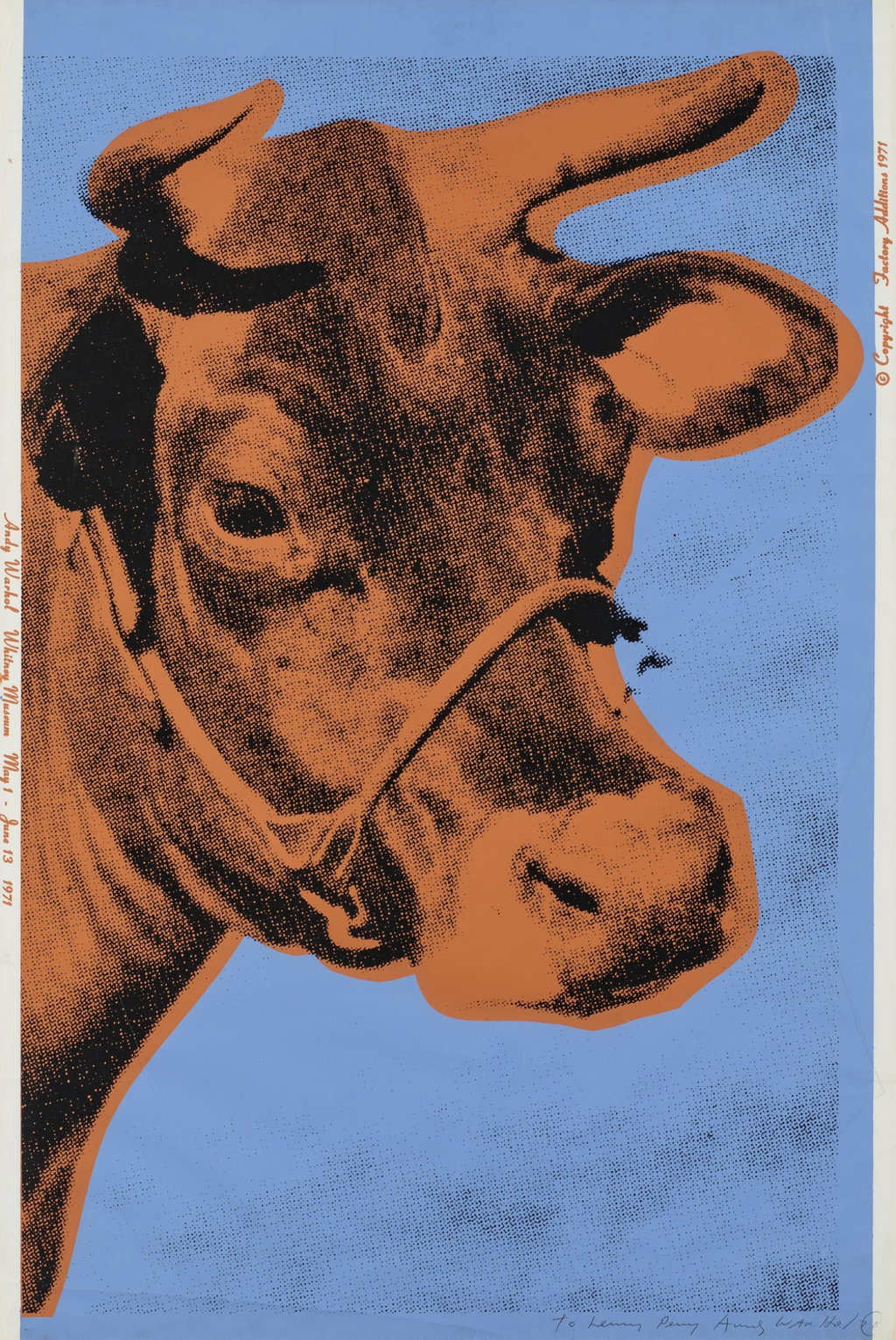 Cow by Andy Warhol sold for $20,500. Image courtesy of Sotheby's