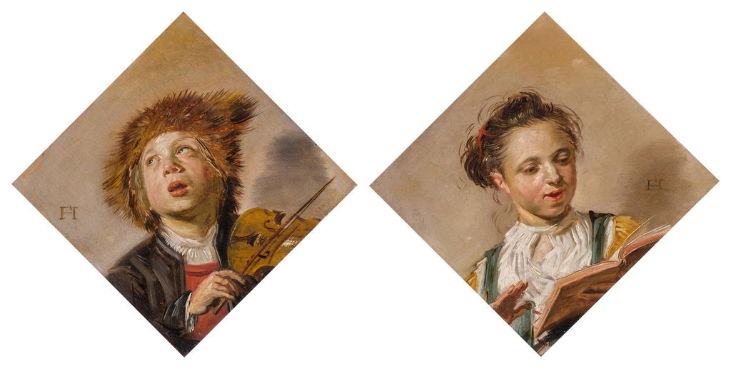 Boy, Possibly Frans Hals (II), Playing the Violin; Girl, Possibly Sara Hals, Singing. Image courtesy of Sotheby's