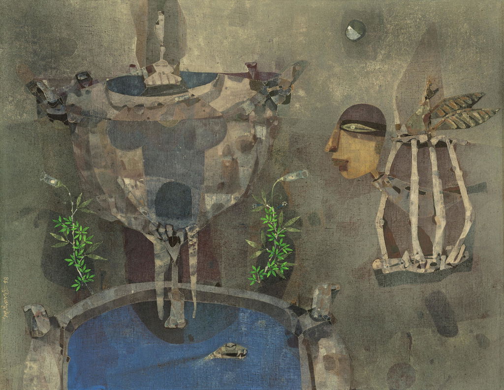 Crossing the Fountain by Ganesh Pyne estimated at $300,000 (low) to $500,000 (high). Image courtesy of Christie's