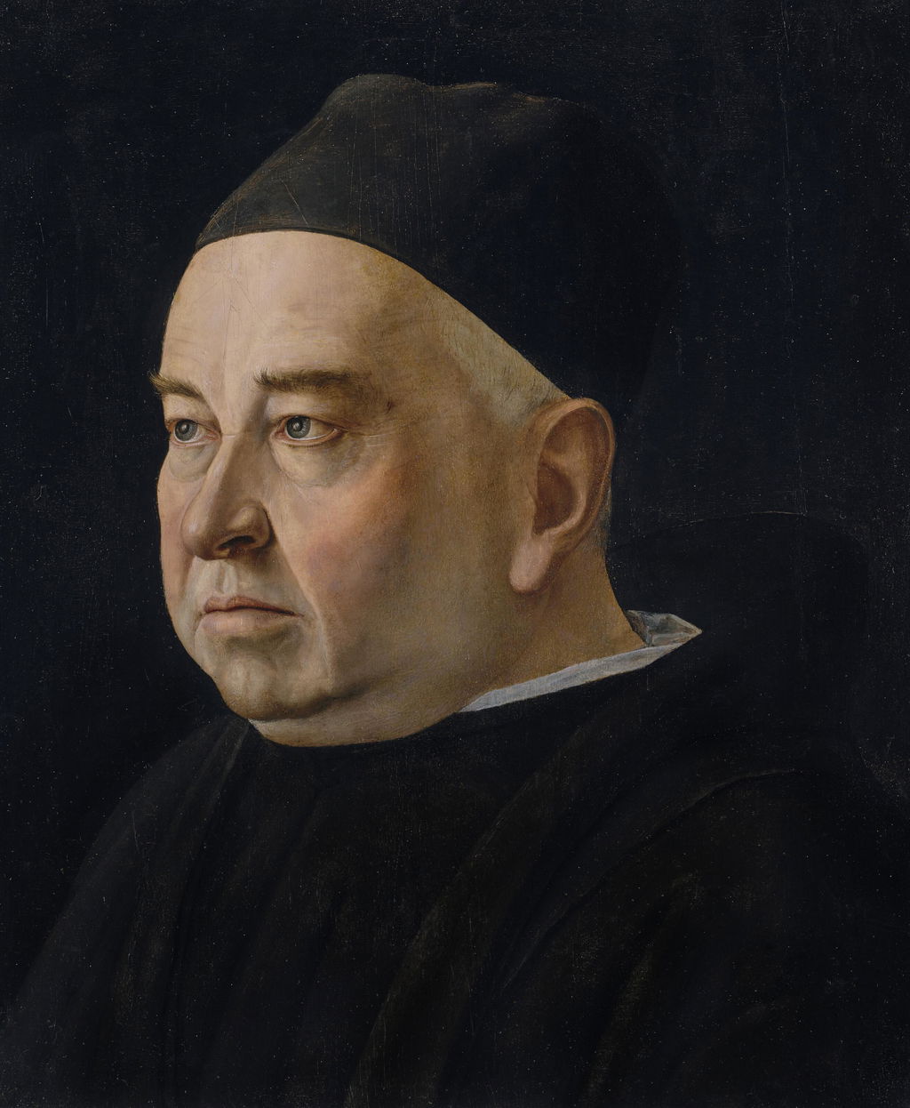 Portrait of a prelate, bust-length, in a black gown and beretta. Image courtesy of Christie's