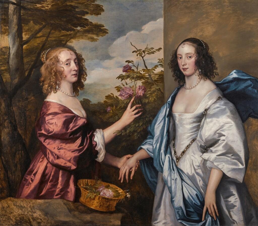 The Cheeke Sisters: Double portrait of Essex, Countess of Manchester (circa 1617–1658) and her sister, Anne, later Countess of Warwick and Clanricarde (1620–after 1683), three-quarter-length, in a landscape. Image courtesy of Sotheby's