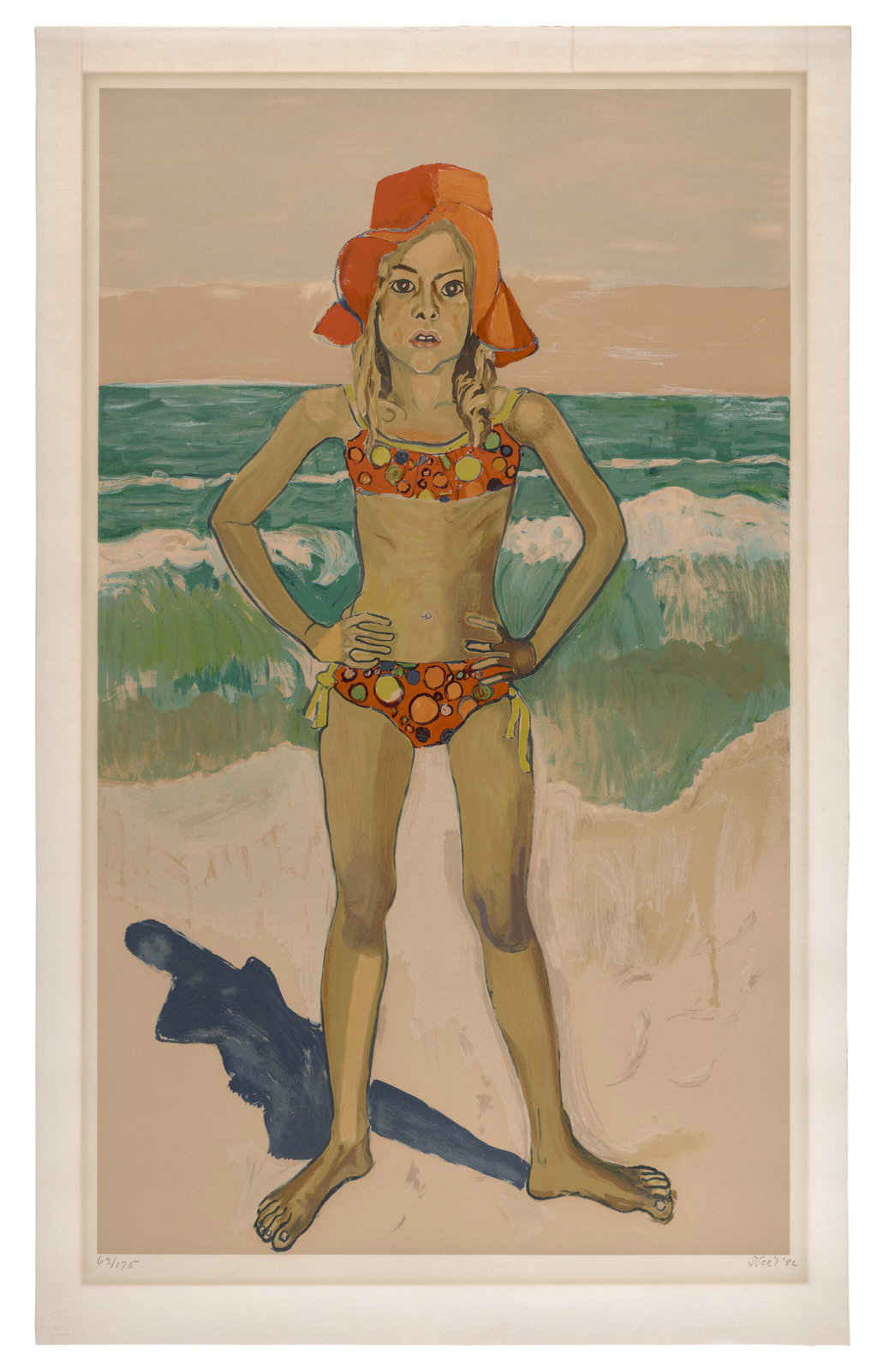 Olivia and the Red Hat by Alice Neel sold for $30,500 (1424% above estimate). Image courtesy of Christie's