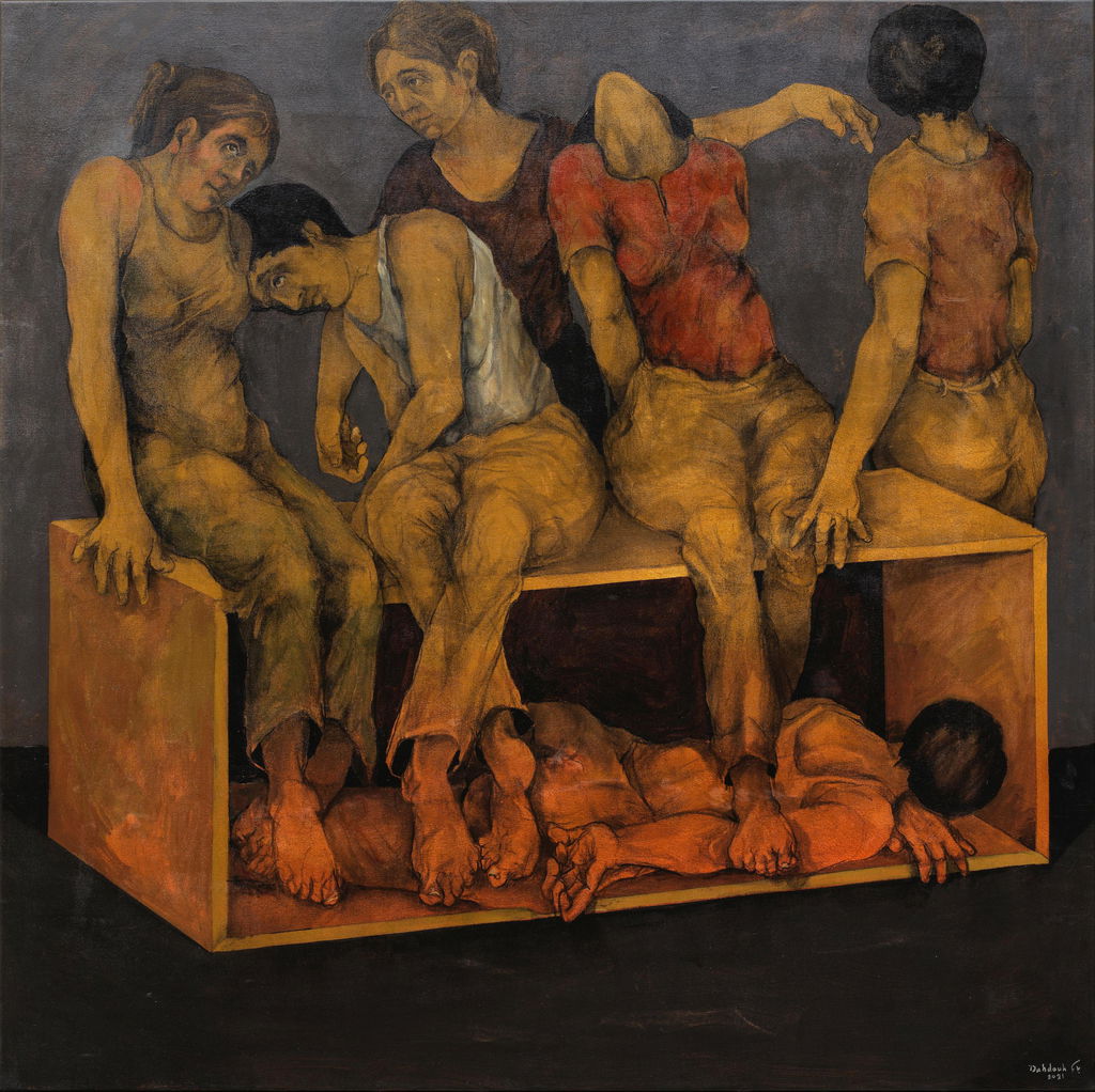 Imprisonment (2021). Sold for $45,600 in 2024. Image courtesy of Bonhams