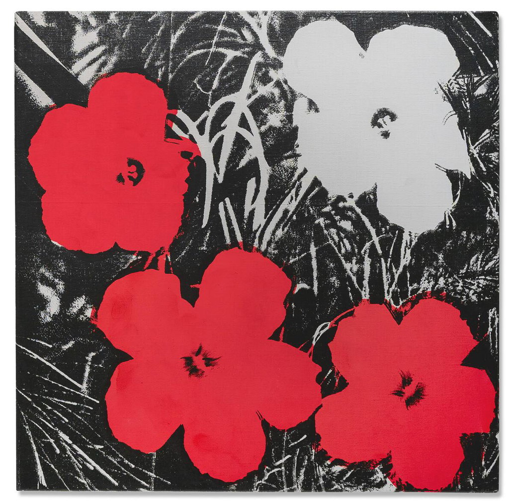 Flowers by Andy Warhol estimated at $2.5m (low) to $3.5m (high). Image courtesy of Christie's