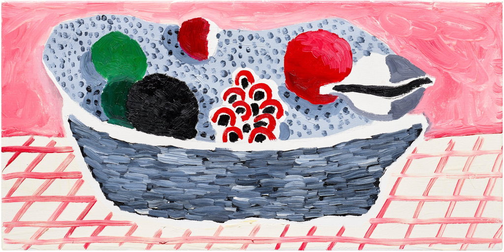 Red and Black Fruit by David Hockney estimated at $661,400 (low) to $925,900 (high). Image courtesy of Phillips