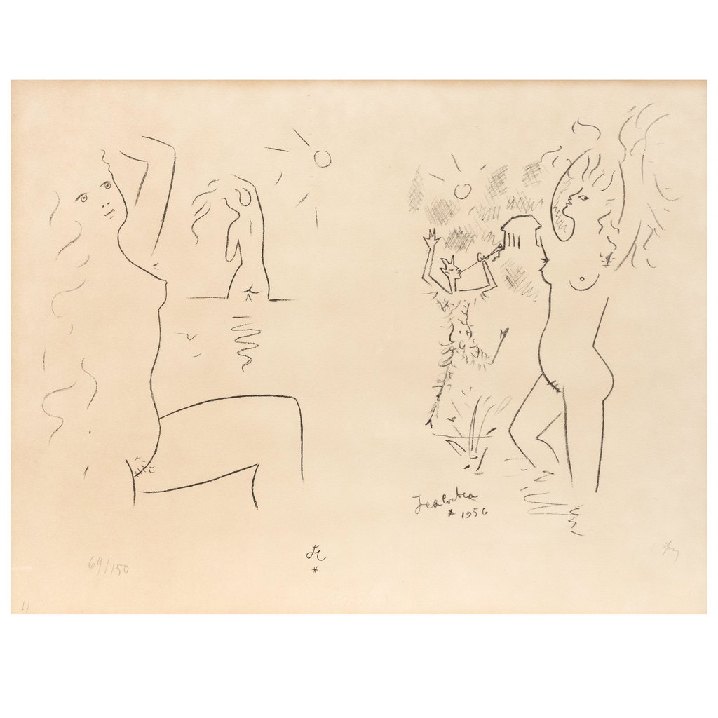Faun and nymphs at play by Jean Cocteau sold for $3,382 (1156% above estimate). Image courtesy of Bonhams