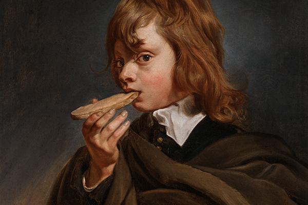 Michaelina Wautier, Taste, 1650. Oil on canvas, 69.5 x 61 cm. Rose-Marie and Eijk Van Otterloo Collection