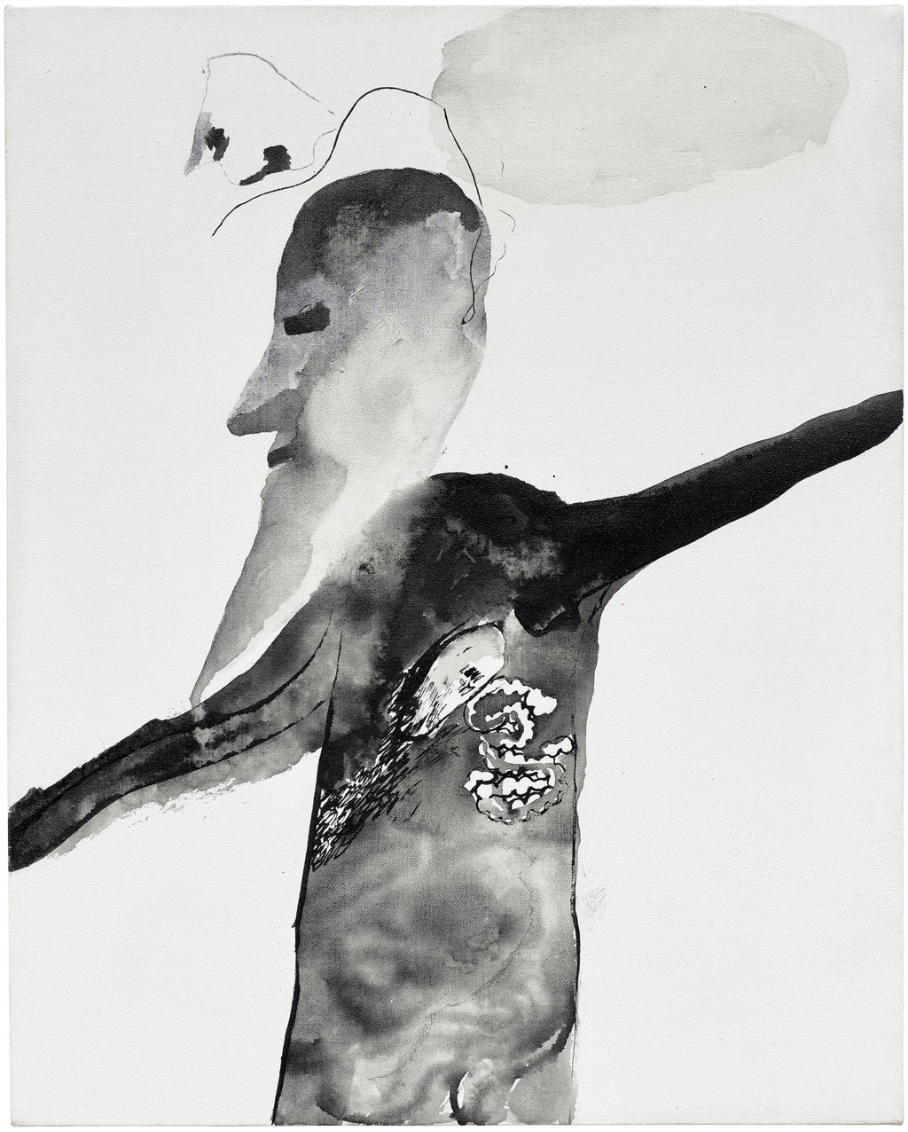 Black and White Figure (Paul Jenkins) by David Hockney estimated at $238,100 (low) to $330,700 (high). Image courtesy of Phillips
