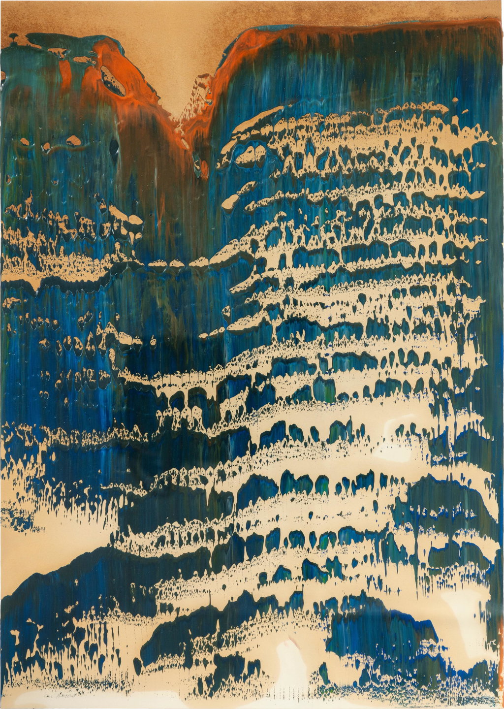 Untitled (9. Nov. 1995) by Gerhard Richter sold for $558,000 (502% above estimate). Image courtesy of Sotheby's