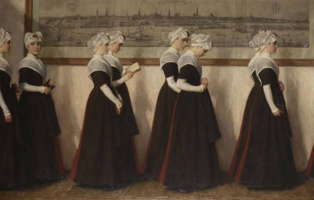 Amsterdam orphan girls going to church. Image courtesy of Christie's