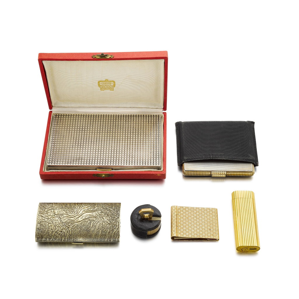 Group of signed accessories by Cartier sold for $8,692. Image courtesy of Sotheby's