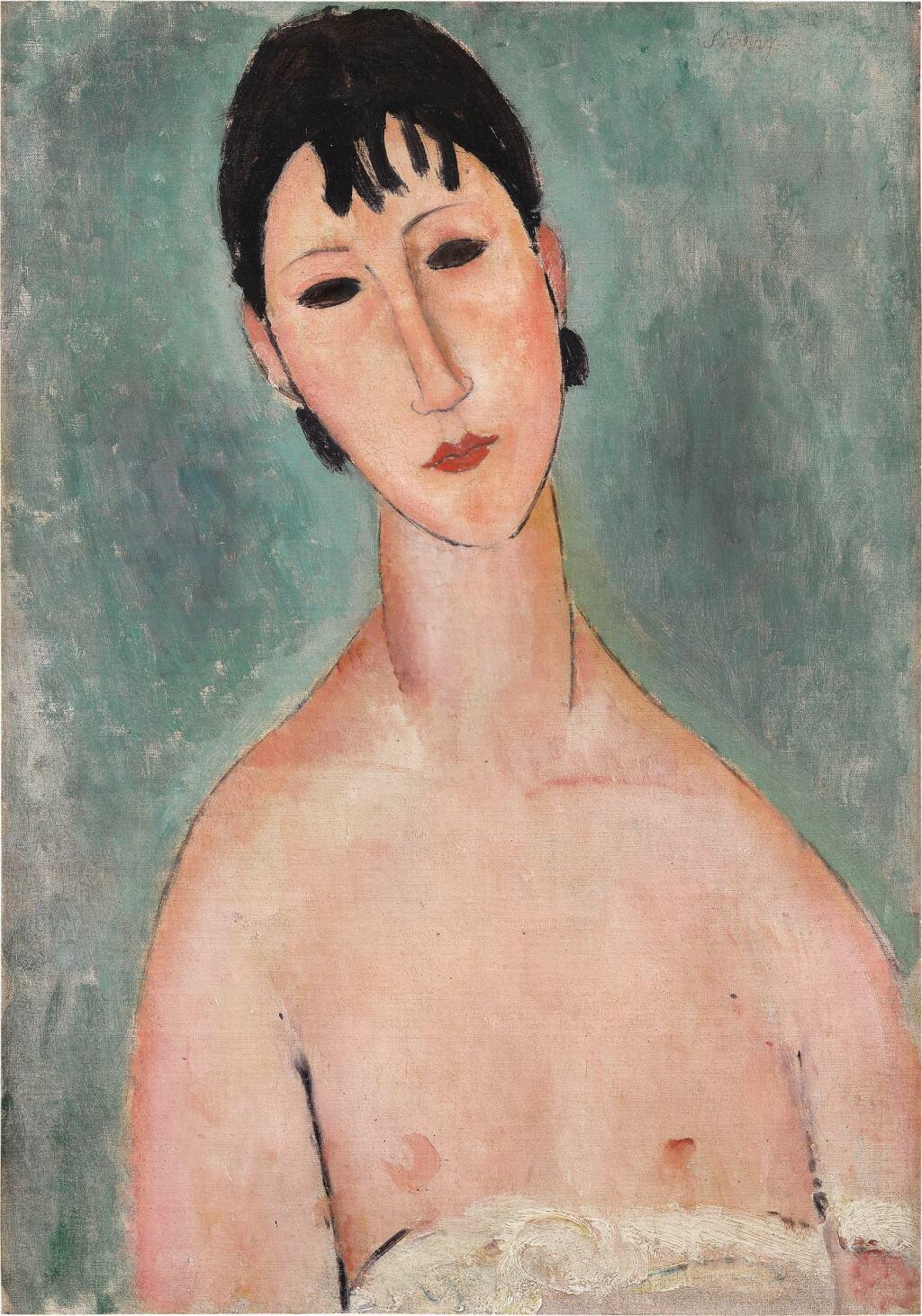 Elvire en buste by Amedeo Modigliani sold for $31.31m.
Image courtesy of Sotheby's