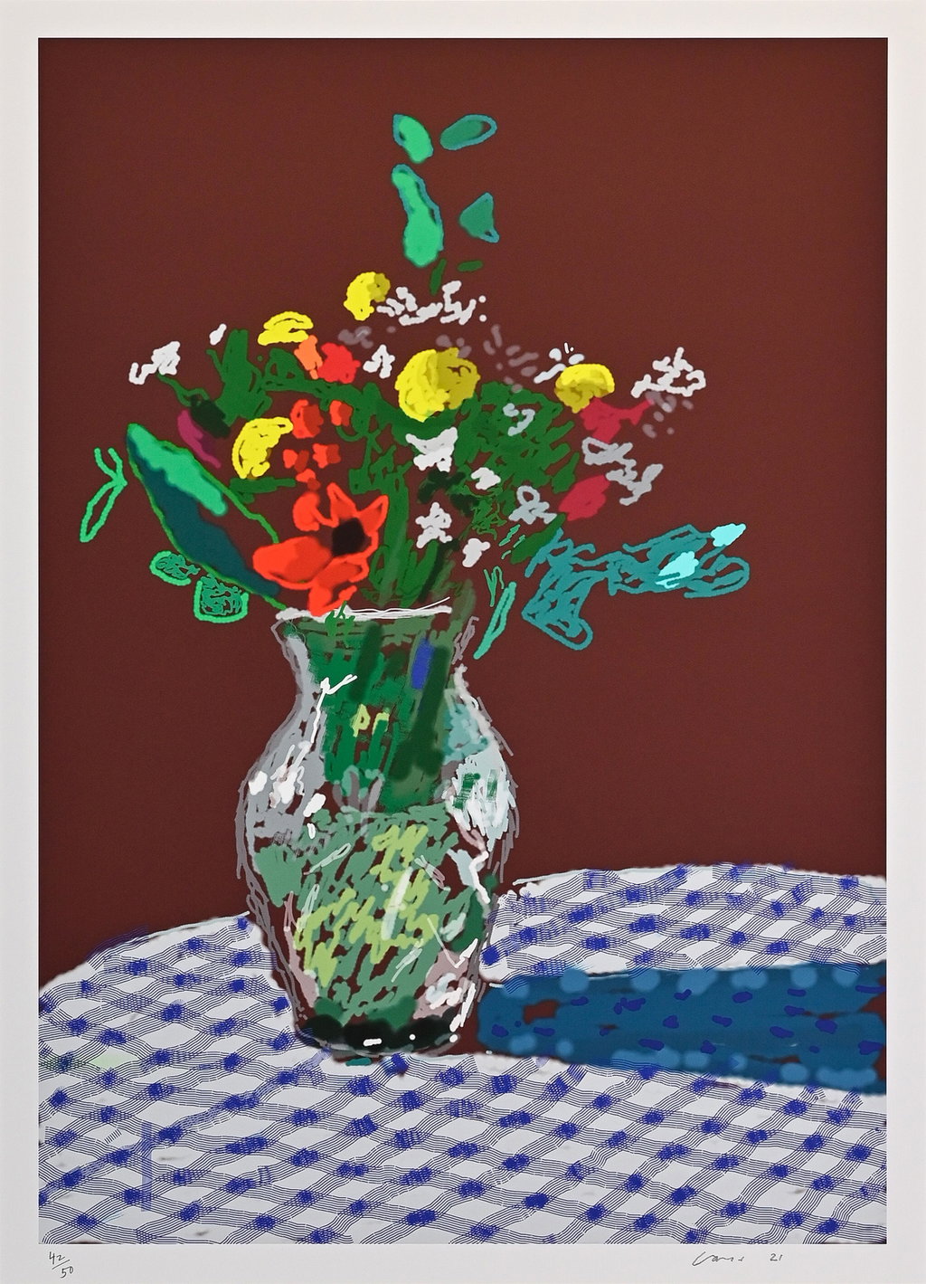 13th February 2021, Flowers in a Glass Vase by David Hockney sold for $64,400. Image courtesy of Sotheby's
