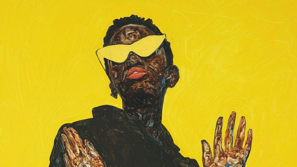 Amoako Boafo’s record-breaking portrait Hands Up (2018). Image courtesy of Christie's