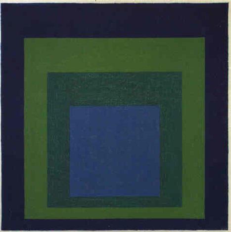 Homage to the Square Contrasting Blues (1958). Sold for $82,500 in 1987. Image courtesy of Christie's