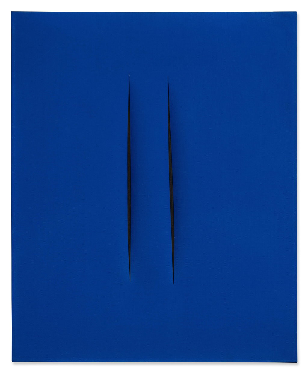 Concetto Spaziale, Attese by Lucio Fontana sold for $2.41m. Image courtesy of Sotheby's