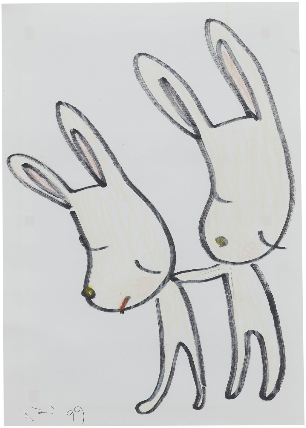 Untitled by Yoshitomo Nara sold for $46,100. Image courtesy of Phillips