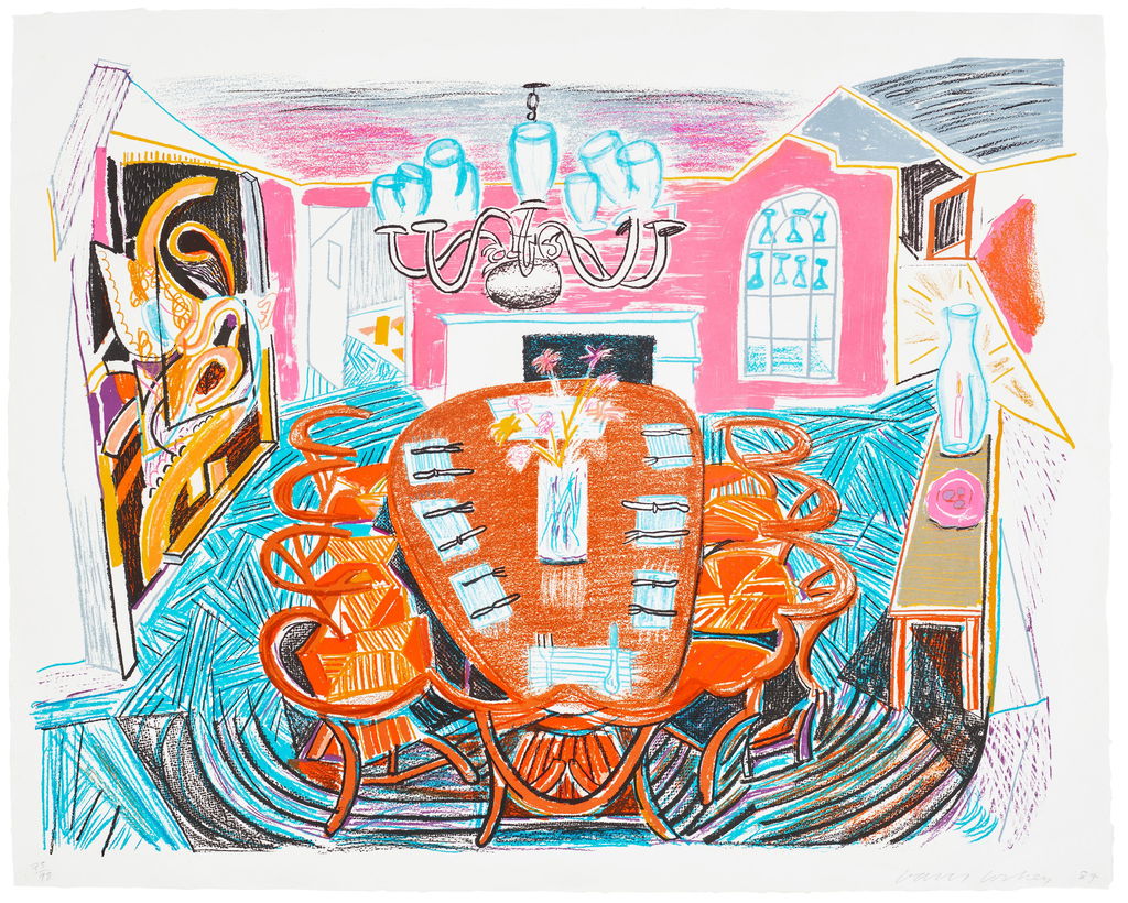 Tyler Dining Room, from Moving Focus by David Hockney sold for $123,200.
Image courtesy of Phillips