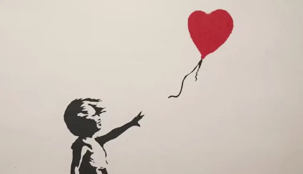 An edition of Banksy's Girl with Balloon was stolen from a London art gallery in September but the print was quickly recovered. Copyright the artist/Pest Control.