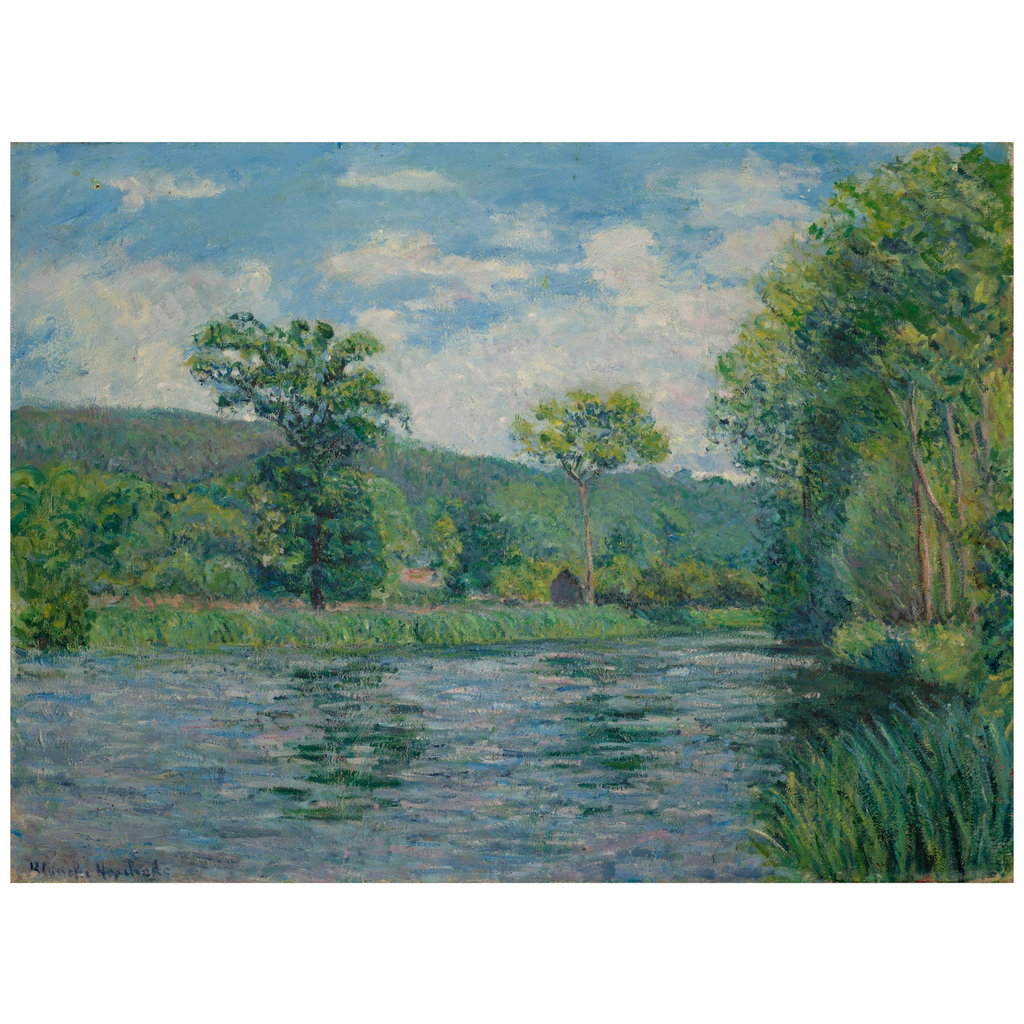 La Risle, Beaumont-le-Roger by Blanche Hoschede-Monet sold for $159,300 (696% above estimate). Image courtesy of Bonhams