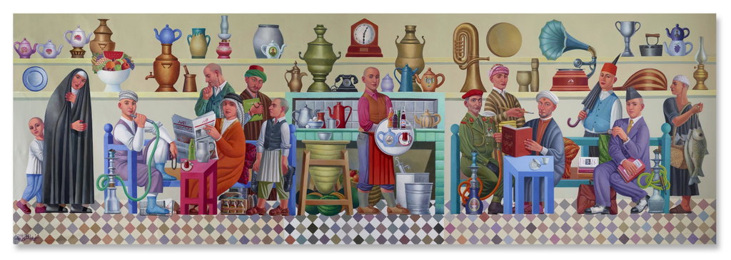 Baghdad Café (The Coffee Shop) by Faisel Laibi Sahi estimated at $400,000 (low) to $600,000 (high). Image courtesy of Christie's
