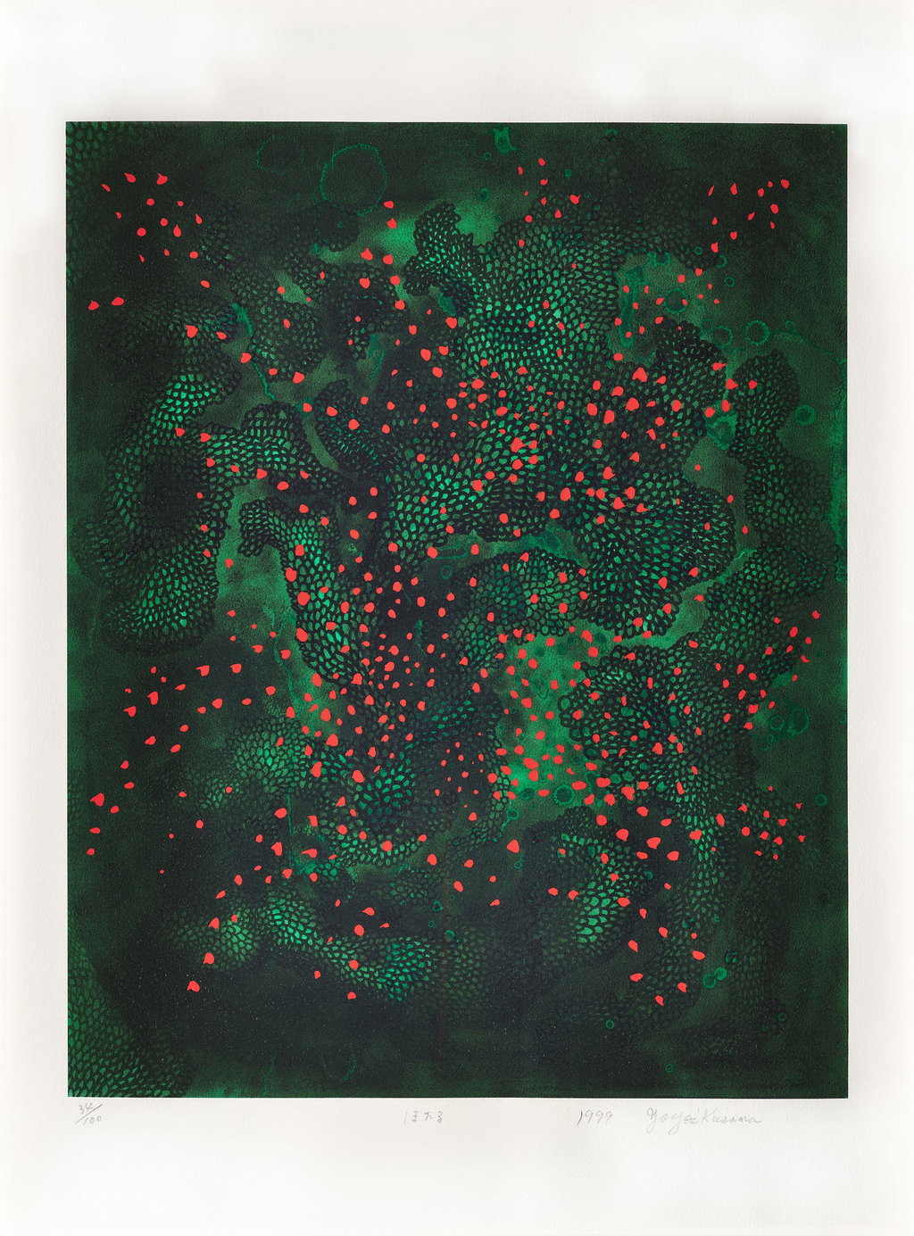 Fireflies by Yayoi Kusama sold for $29,400. Image courtesy of Bonhams