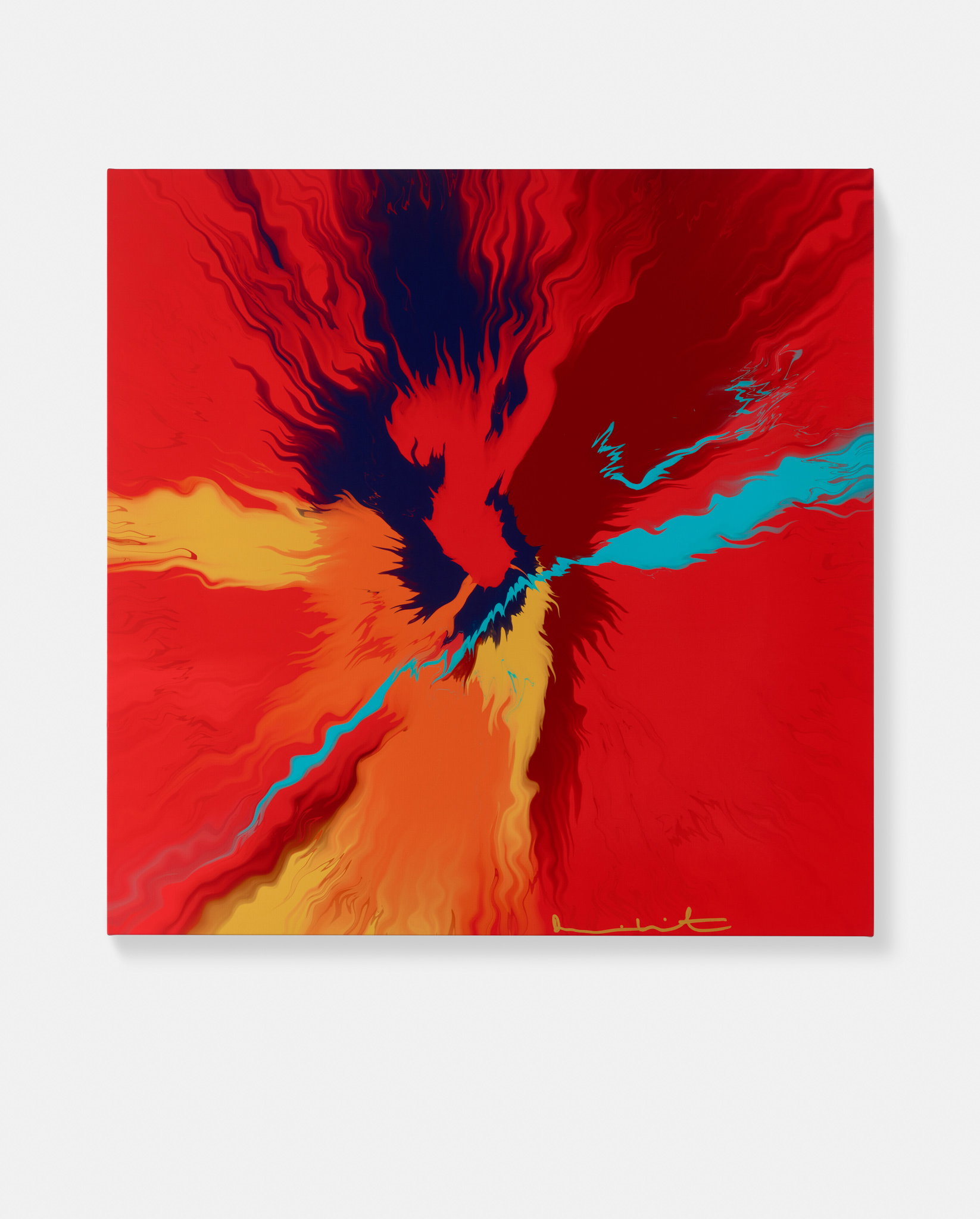 Beautiful, Strong Though Imbedded, Highly Emotional, Too Impetuous Bursting River Painting image #1 main image