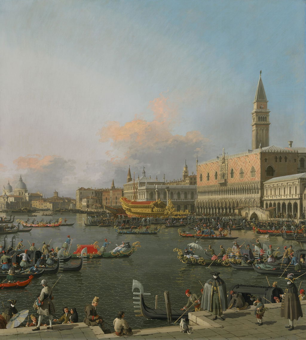 Venice, the Bucintoro at the Molo on Ascension Day by Giovanni Antonio Canal sold for $30.54m.
Image courtesy of Christie's