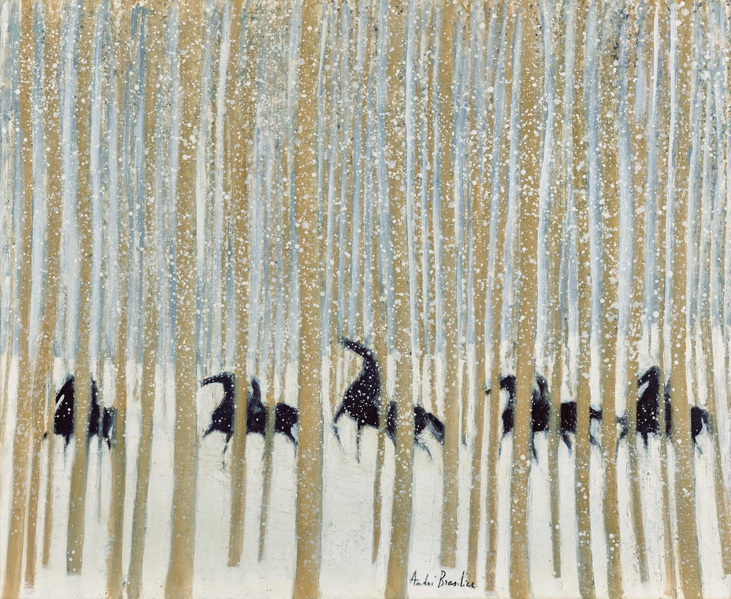 Neige en sous-bois by Andre Brasilier sold for $68,100. Image courtesy of Sotheby's
