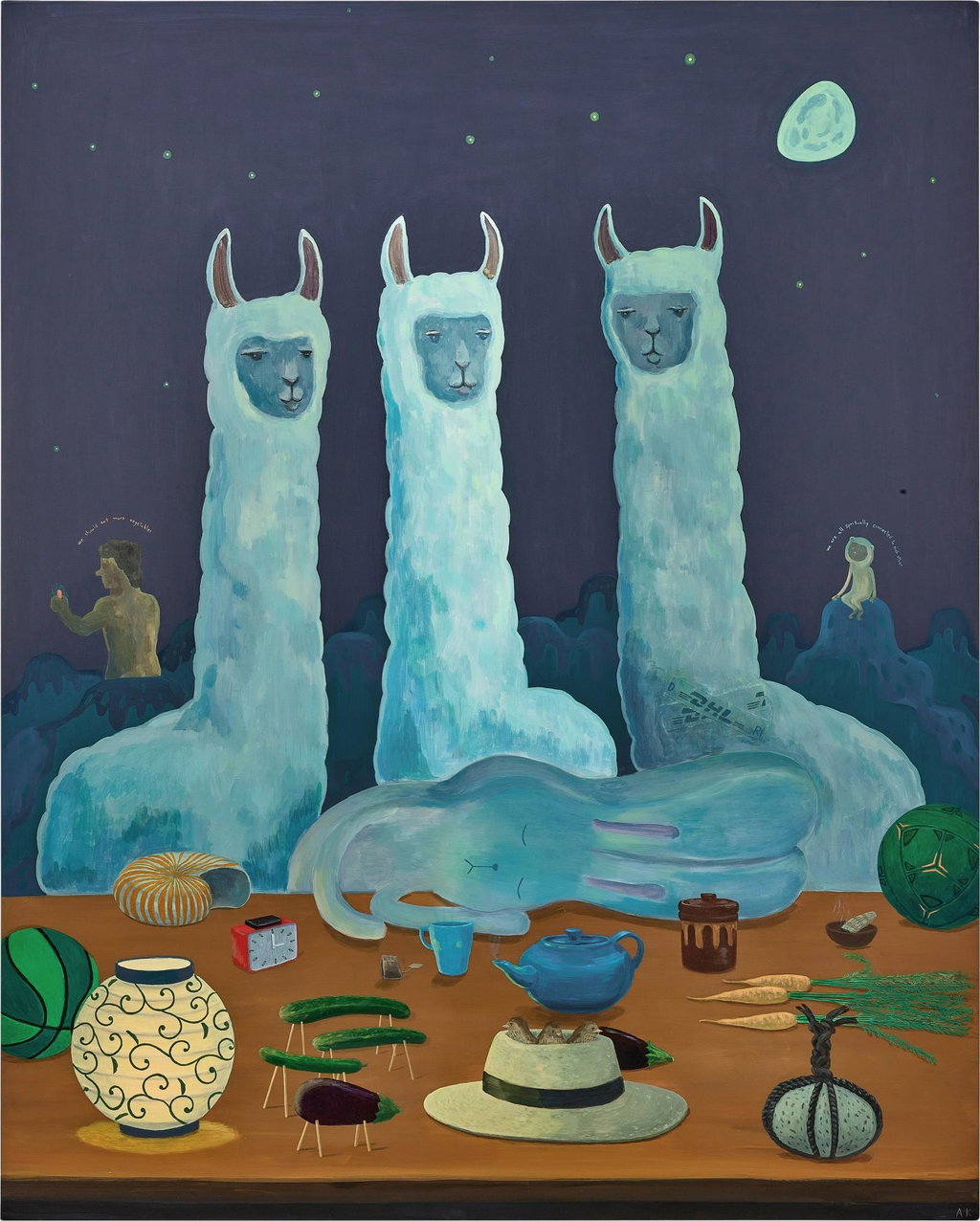 We are all Spiritually Connected to Each Other (with DHL tape) (2020). Sold for $305,100 in 2022. Image courtesy of Sotheby's