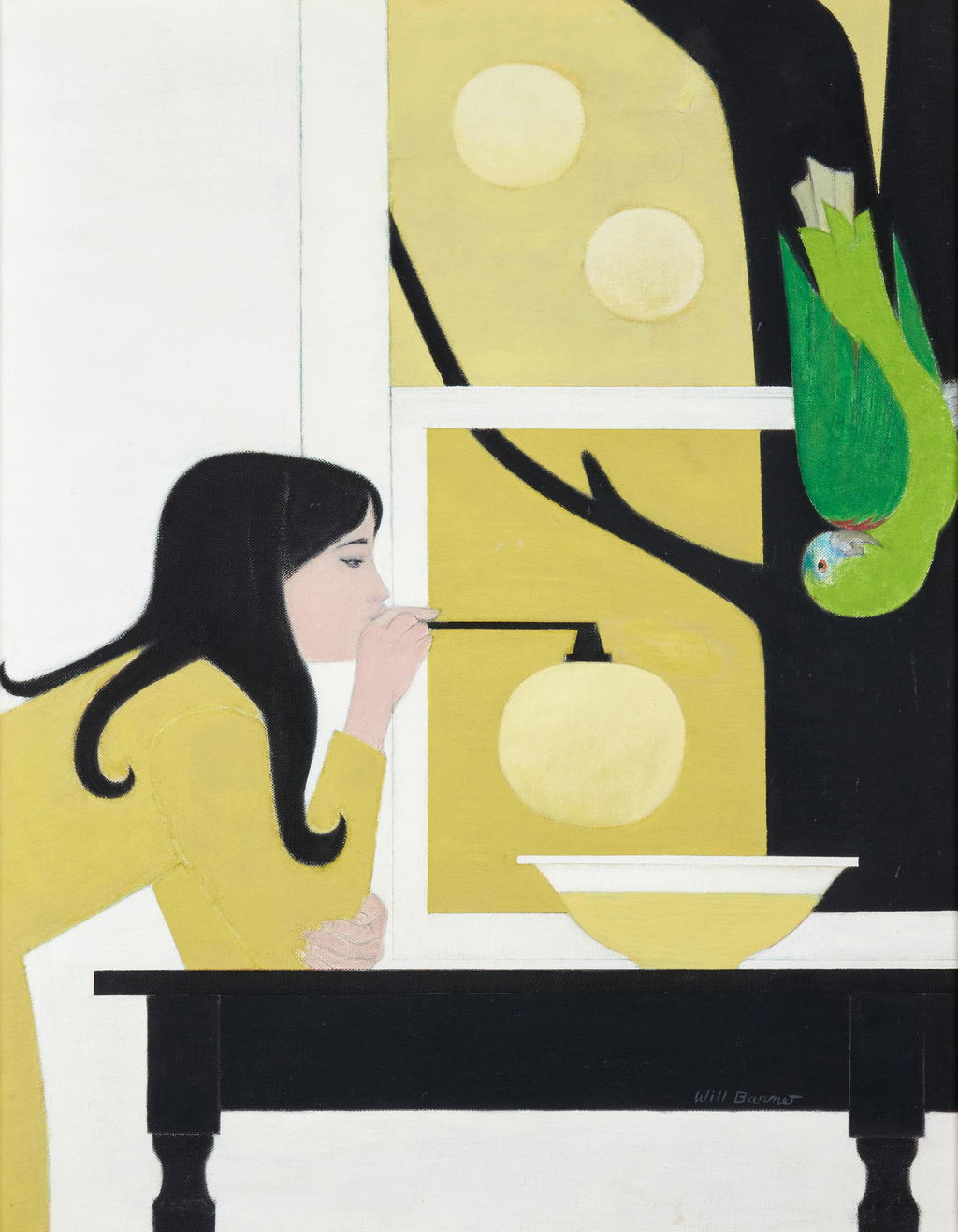 The Green Parrott, SILENT SEASONS-SUMMER series by Will Barnet sold for $95,800.
Image courtesy of Bonhams SKINNER