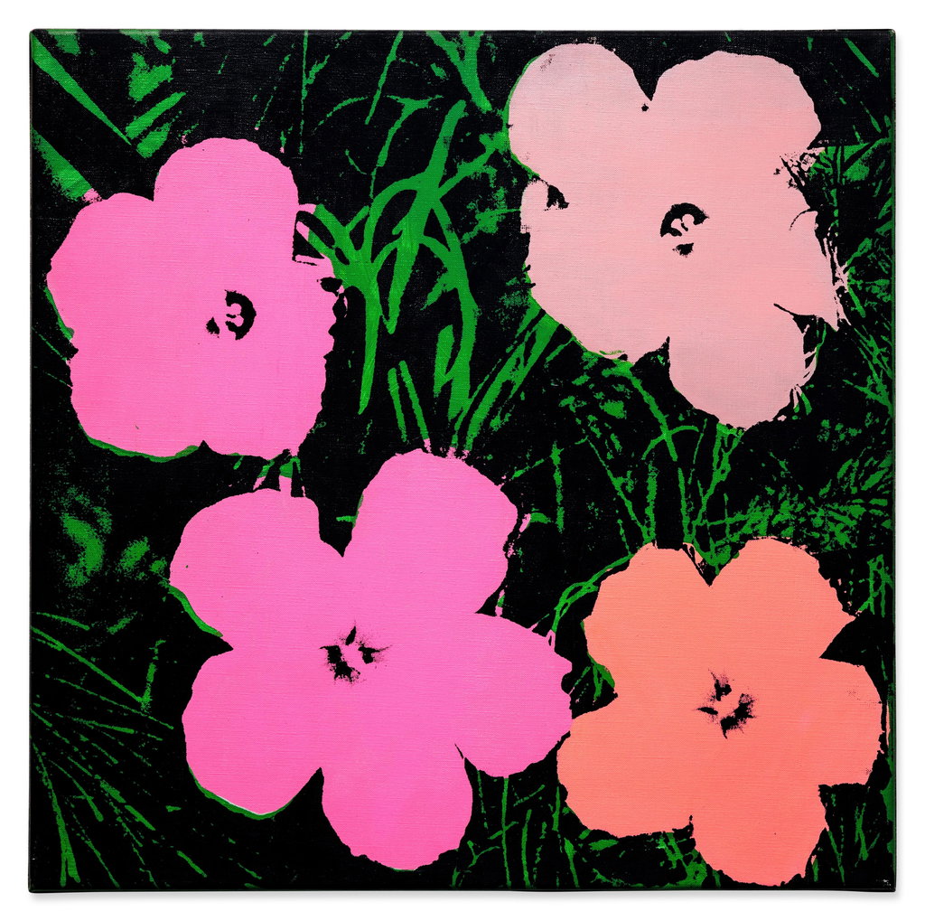 Flowers by Andy Warhol estimated at $2.5m (low) to $3.5m (high). Image courtesy of Sotheby's